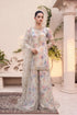 Elegant floral printed stitched dress with gold embroidery, perfect for Pakistani women&