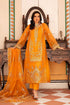 Elegant orange embroidered Pakistani suit with matching dupatta, perfect for festive occasions and weddings.