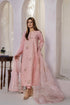 Elegant pink embroidered dress with floral patterns, perfect for women&